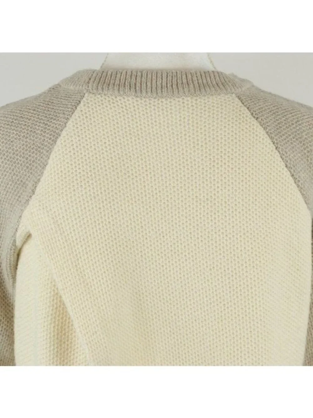 Madewell Province Women's Small Cream Tan Honeycomb Knit Crewneck Sweater